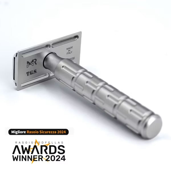 The Goodfellas' smile Syntesi Stainless Steel Safety Razor 雙導向面 303不鏽鋼 剃鬚刀 ( 附送feather 刀片一盒 )