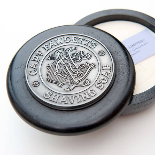 英國Captain Fawcett Luxurious shaving soap豪華經典黃銅雷刻 煙草檀香剃鬚皂 印度黑木碗