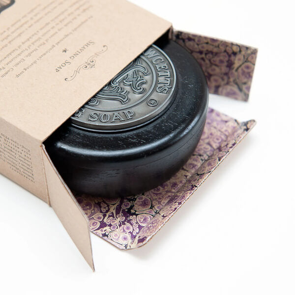 英國Captain Fawcett Luxurious shaving soap豪華經典黃銅雷刻 煙草檀香剃鬚皂 印度黑木碗