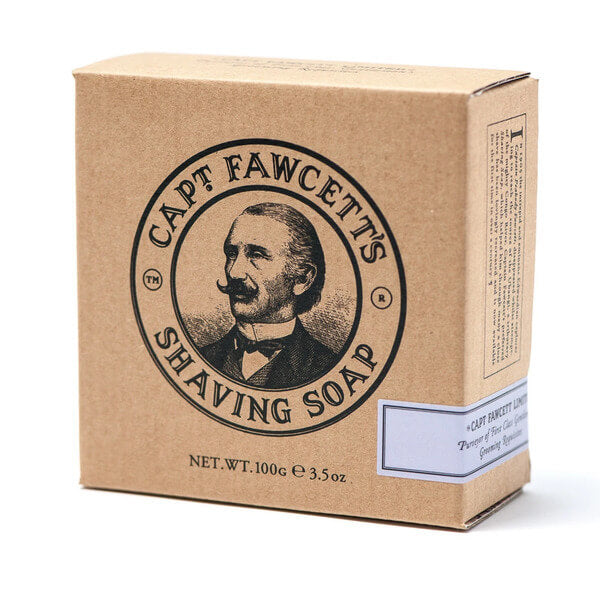 英國Captain Fawcett Luxurious shaving soap豪華經典黃銅雷刻 煙草檀香剃鬚皂 印度黑木碗