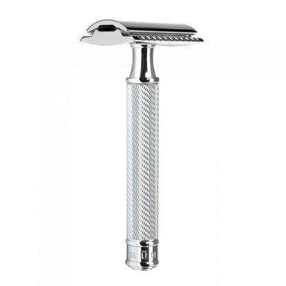 German MUHLE R89 chrome silver razor recommended for beginners with general beards