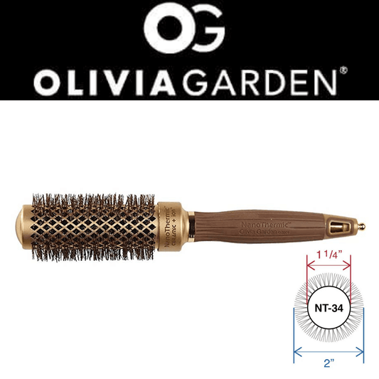 Olivia Garden NanoThermic Round Thermal hair brush Nano-ceramic curling comb Nt34 /Nt44