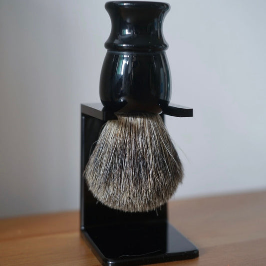 BLADGER Badger Black Shaving Brush with Black Brush Holder