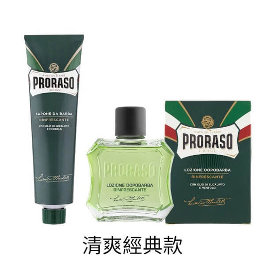 Proraso green cooling spearmint classic shaving cream aftershave set