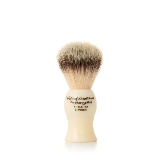 Taylor of Old Bond Street Starter Synthetic Badger Shaving Brush Imitation Ivory Entry Fiber Brush