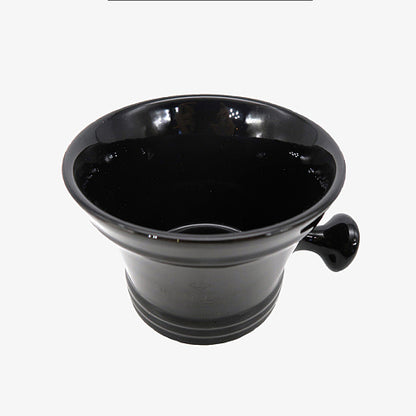 Ubersuave Eco-Razor premium black porcelain shaving soap cup with ball handle